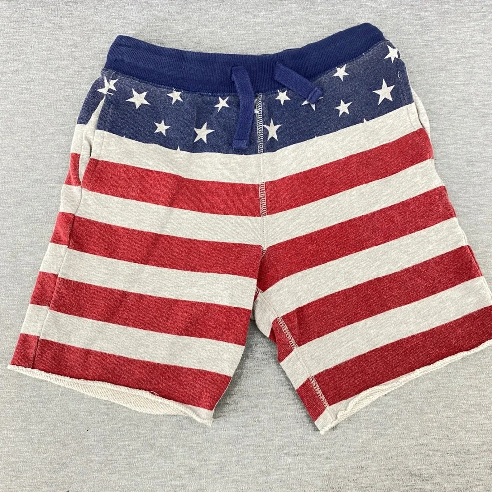 OshKosh B'gosh Kids Boys Girls American Flag Print Sweat‎ Shorts Size 7
